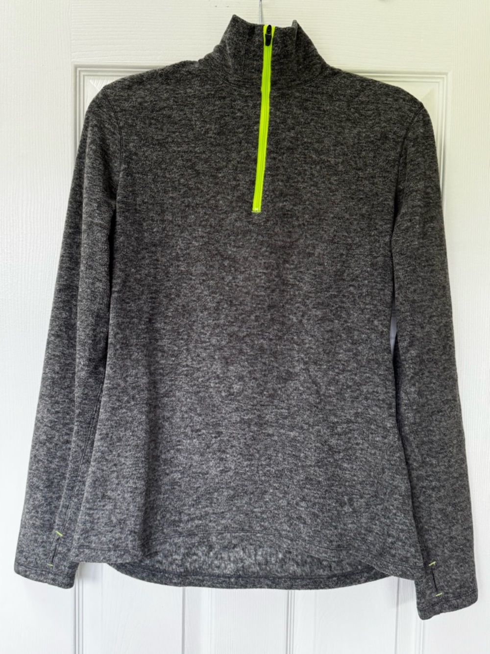 Ralph Lauren Women’s size M Grey Quarter-Zip Lightweight Fleece with Neon Zip